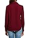 Zeagoo Women Long Sleeve Button Down Chiffon Blouse Shirt Solid Top,Wine Red,Large