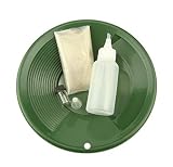 Gold Rush Mining Kit Real PayDirt-8" Green Gold Pan-Vial-Snuffer-Yukon-Nuggets-Fine Gold-River-Camping-Gravel-Black Sand-Concentrates-Clean Up-8 inches