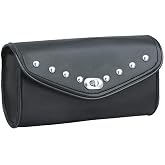 The Nekid Cow Black PVC Leather Motorcycle 10" Windshield Bag with Strong Closure for Motorcycles and Power -Sport Bikes (Twist Lock)