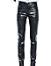 Idopy Men`s Black Slim Fit Soft PU Faux Leather Biker Pants