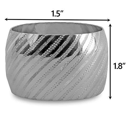 Home Collectives 13 Inch Round Elegant Serve ware Charger Plates with Matching Napkin Rings, Wedding, Dinner party, Event - Choose from our Variety of Styles and Quanties (6, Moslem Silver)