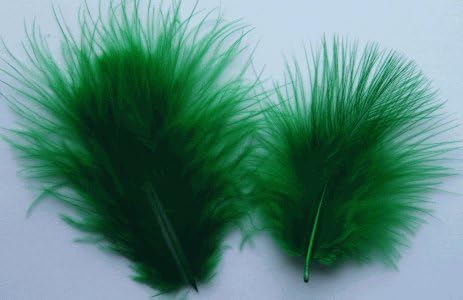 Green Turkey Marabou Craft Feathers - Mini Pkg