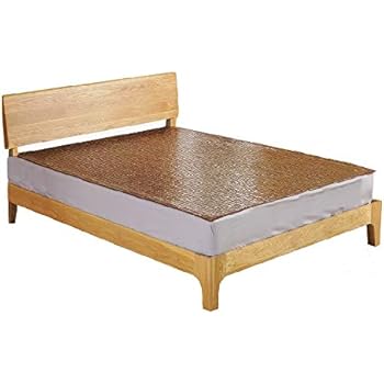 Qbedding Carbonized Bamboo Summer Sleeping Mat Cooling Mattress Topper Pad (Oriental, Queen)