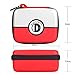 Yonune D DACCKIT Case for Pokemon Cards, Fits Up to 400 Cards, Card Box with Hand Strap & Carabiner（Red and White）