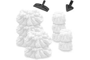 10 Pack Steam Mop Pads Compatible with Dupray Steam Cleaner etc, 5 Pack Large Rectangle Bonnets + 5 Pack Small Triangle Bonne