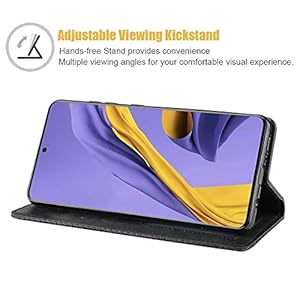 GOGME Leather Folio Cover per Oppo A53s / Oppo A53 Cover, PU + TPU Leather Wallet Case, Premium Filp Cover Custodia in… - immagine 5