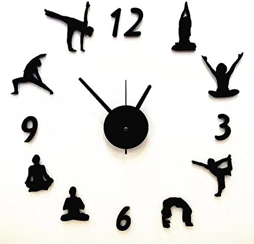 DHXY Creative Living Room Silent Quartz Wall Clock Yoga DIY Wall Clocks Home Decoration Fashion Wall Wall Wall Clocks
