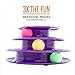 Purrfect Feline Titan's Tower - New Safer Bar Design, Interactive Cat Ball Toy, Exerciser Game, Teaser, Anti-Slip, Active Healthy Lifestyle, Suitable for Multiple Cats 3 Tier (Purple)