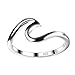 Chic 925 sterling Silver Wave Cut Girl Ring,Designed For Women To Design Home Casual Wear (Silver Sterling-Size 9)