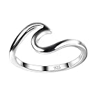 Chic 925 sterling Silver Wave Cut Girl Ring,Designed For Women To Design Home Casual Wear (Silver Sterling-Size 8)