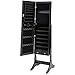 Best Choice Products 6-Tier Full Length Standing Mirrored Lockable Jewelry Storage Organizer Cabinet Armoire w/ 6 LED Interior Lights, 3 Angle Adjustments, Velvet Lining, Black