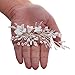 SWEETV Pearl Wedding Hair Clip Comb Barrette Flower Crystal Bridal Hair Accessories Silver Headpieces for Women Wedding