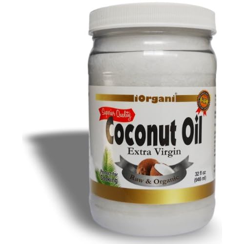 Coconut Oil Extra Virgin Organic, 32oz, Unrefined Raw for Skin, Pure Cold Pressed, Best for Cooking, Baking, FREE... image