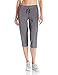 Danskin Women's Drawcord Crop Pant, Charcoal Heather, Large
