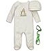 Little Me Preemie Newborn Baby Footie Sleep N Play Footed Sleeper Hat and Holder