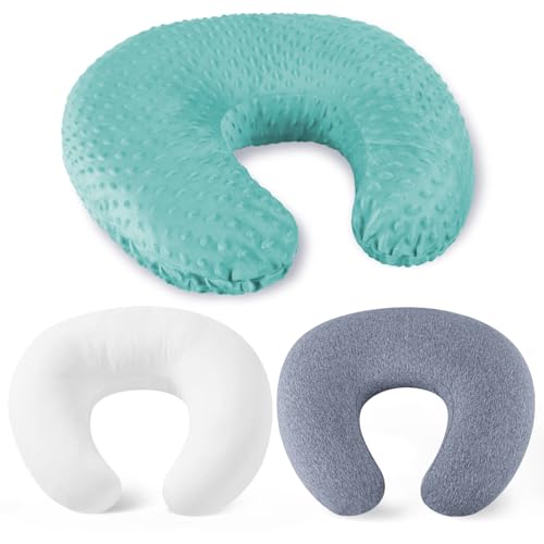 NiSleep Nursing Pillow for Breastfeeding and Bottle Feeding Pillow, Support for Mom and Baby, with 2 Removable Machine Washable Cover, Ergonomic Breastfeeding Pillow (Light Green)