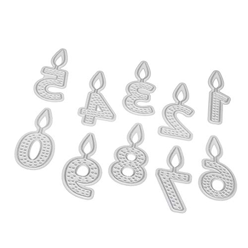 Cutting Dies Christmas, Number Birthday Candle Metal Cutting Dies Card Making Scrapbooking Stencils Album Paper Card Craft Embossing DIY Decorative Background