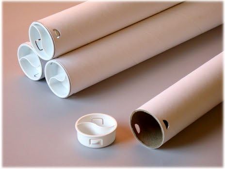 Erdie Industries Twist-N-Pull Mailing Tube, White Kraft, 12 Pack, 1 1/2" ID, 18" Length