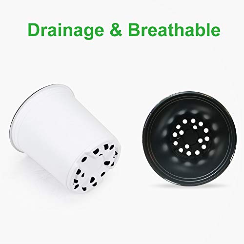 image for GROWNEER 24 Packs 0.7 Gallon White Flexible Nursery Pot Flower Pots wi