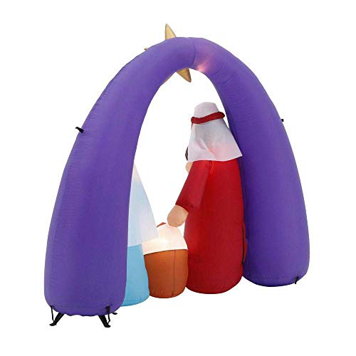 Home Accents Holiday Airblown Nativity Fuzzy Scene 6 ft. Inflatable Pre