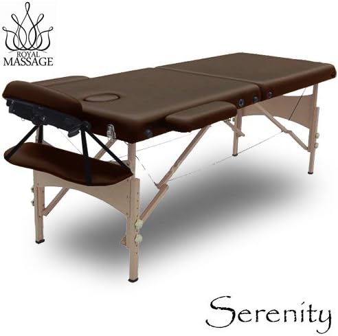 Serenity Deluxe Portable Folding Massage Table w/5 Bonus Items - Chocolate Brown
