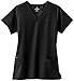 Classic Fit Collection By Jockey Women's 6 Pocket Solid Scrub Top Medium Black