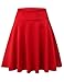 DRESSIS Women's Basic High Waist Pleated Knee Length Midi Skater Skirt