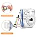 Fintie Protective Clear Case for Fujifilm Instax Mini 25 26 Instant Camera - Crystal Hard PVC Cover with Removable Rainbow Shoulder Strap, Clear