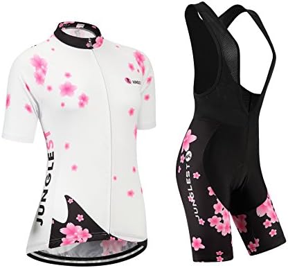 (General pad)(Type:Set(Black Bib) size:XL) breathable Jersey Sleeve Fashion Short perspiration Women performance windbreaker vest Jerseys Cycling