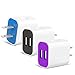Frerush [3-Pack] 2A 5V 2 USB Port Colorful Wall Travel Home Charger Plug Power Adapter for iPhone SE 6, iPad, HTC Nexus,Blackberry, Bluetooth Speaker Headset (Black Purple Blue)