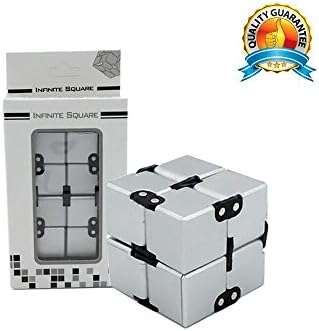 QiCaiMei Infinity Cube Fidget Toy, EDC Cool Mini Fidgeting Game for Kids and Adults, Best for Stress and Anxiety Relief and Kill Time, Fingers and Hands toys(silver)