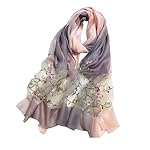 Wool & Silk Mixed Scarf for Women Fashion Shawl Elegant Embroidered Wrap for All Seasons Lightweight and Luxury in Gift Wool & Silk Mixed Scarf for Women Fashion Shawl Elegant Embroidered Wrap for All Seasons Lightweight and Luxury in Gift