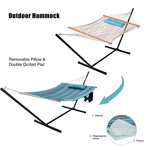 Lazy Daze Hammocks Double Outdoor Hammock with 12 ft Steel Stand, 2