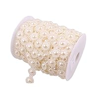 Faux Pearl Beads Garland Pearl Bead Roll Strand for Wedding Party Decoration, 49 Feet Roll,16MM Pearl Garland Size