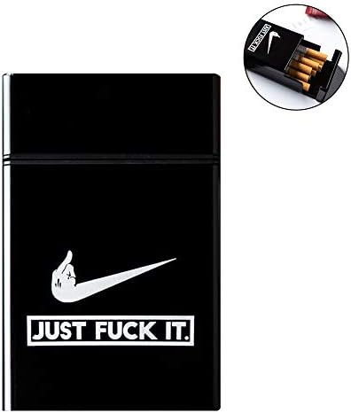 TOPFAY 1PC Man Black Cigarette Case Lightweight Aluminium Cigarette Box Cigar Protective Cover (Fxxk)