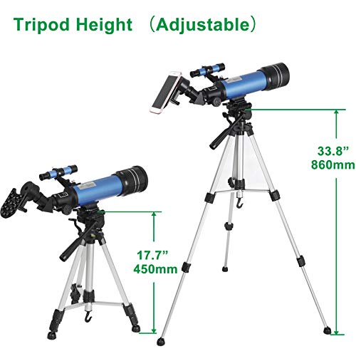 image for ZENSTYLE 70mm Refractor Telescope Portable Telescope for Kids and Astr