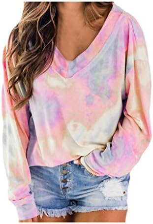 HGWXX7 Womens Pullover Tie-Dye Printed 