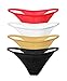 Cotton Whisper Women 4 Pack Sexy G-Strings V String Cotton Panties 6 Colors