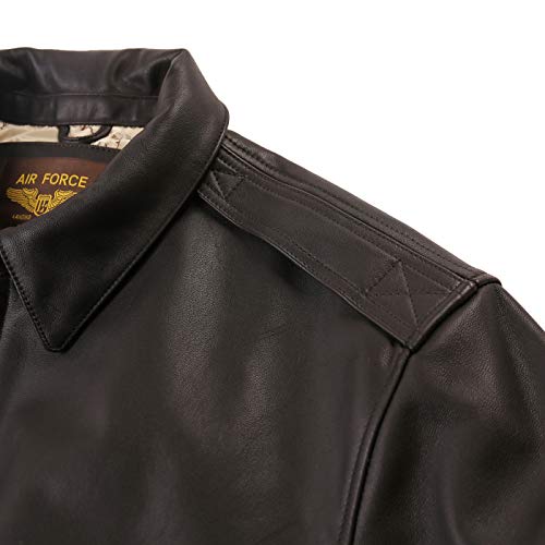 Landing Leathers Men's Monogram Collection Air Force A-2 Leather Flight Bomber Jacket (Regular and Big & Tall) - Image 5