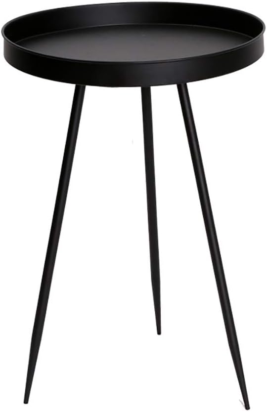 Small Coffee Table Small Coffee-Table Vintage Living End Table Round Sofa Side Table Metal Modern Industrial Nightstands - Black (Size : A)