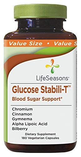 Life Seasons - Glucose Stabili-T - Blood Sugar Support Supplement - Natural Glucose Control - Healthy Insulin Support - with Cinnamon and Chromium - (180 Capsules)