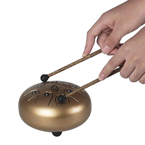 Tongue Drum Hang Drum Tank Drum D Major 8 Notes 5.5 Inches Stainless Steel Percussion with Padded Travel Bag - Thumbnail 4