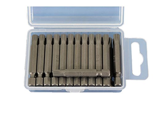 TEMO 25pc M6 Spline 2-Inch (50mm) Screwdriver Insert Bits