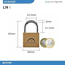 Squire LN4 Padlock, 39.5 mm, Others
