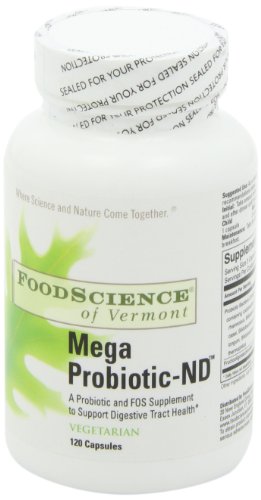 FoodScience of Vermont Mega Probiotic-ND, Digestive Health Supplement, 120 Capsules