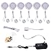 AIBOO Linkable Under Cabinet LED Lighting 12V Slim Aluminum Dimmable Puck Lights with RF Remote Control & UL Listed Transformer for Mood Lighting(6 Lights, Warm White)
