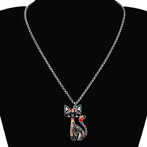 Bonsny-Statement-Enamel-Alloy-Chain-Cat-Necklaces-Pendant-Original-Design-For-Women-Girls