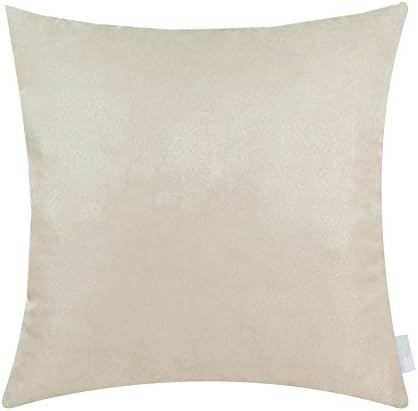 Arlumi Faux Suede Square Home Decorative Throw Pillow Case Cushion Cover with Hidden Zipper,Beige 16"x24"