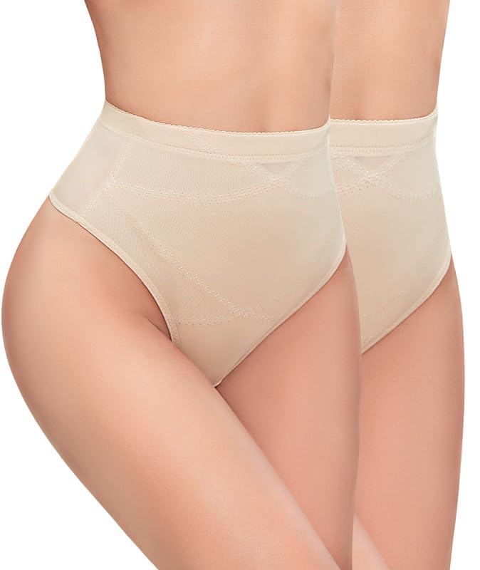 Photo 1 of SIMIYA Thong Shapewear Tummy Control Mid-Rise Firm Body Shaper Tummy Control For Women Stomach Shapewear Underwear Thong