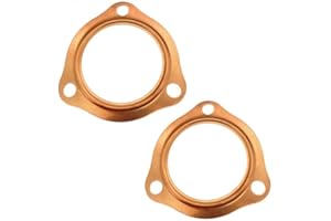 HIYANG 2pcs 2.5 inch Copper Header Collector Exhaust Gaskets Reusable for SBC BBC 302 350 454 Gaskets，Sbc 350 Exhaust Gasket，Copper Exhaust Pipe Gasket